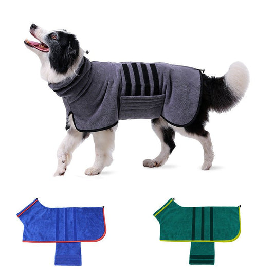 Dog Bathrobe Ultra Absorbent Dog Drying Coat - The Pack Ruler